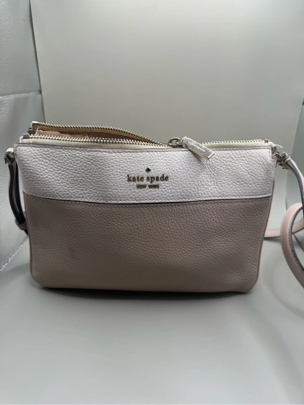 Kate Spade New York Colorblock Leather Crossbody Bag Blush Taupe